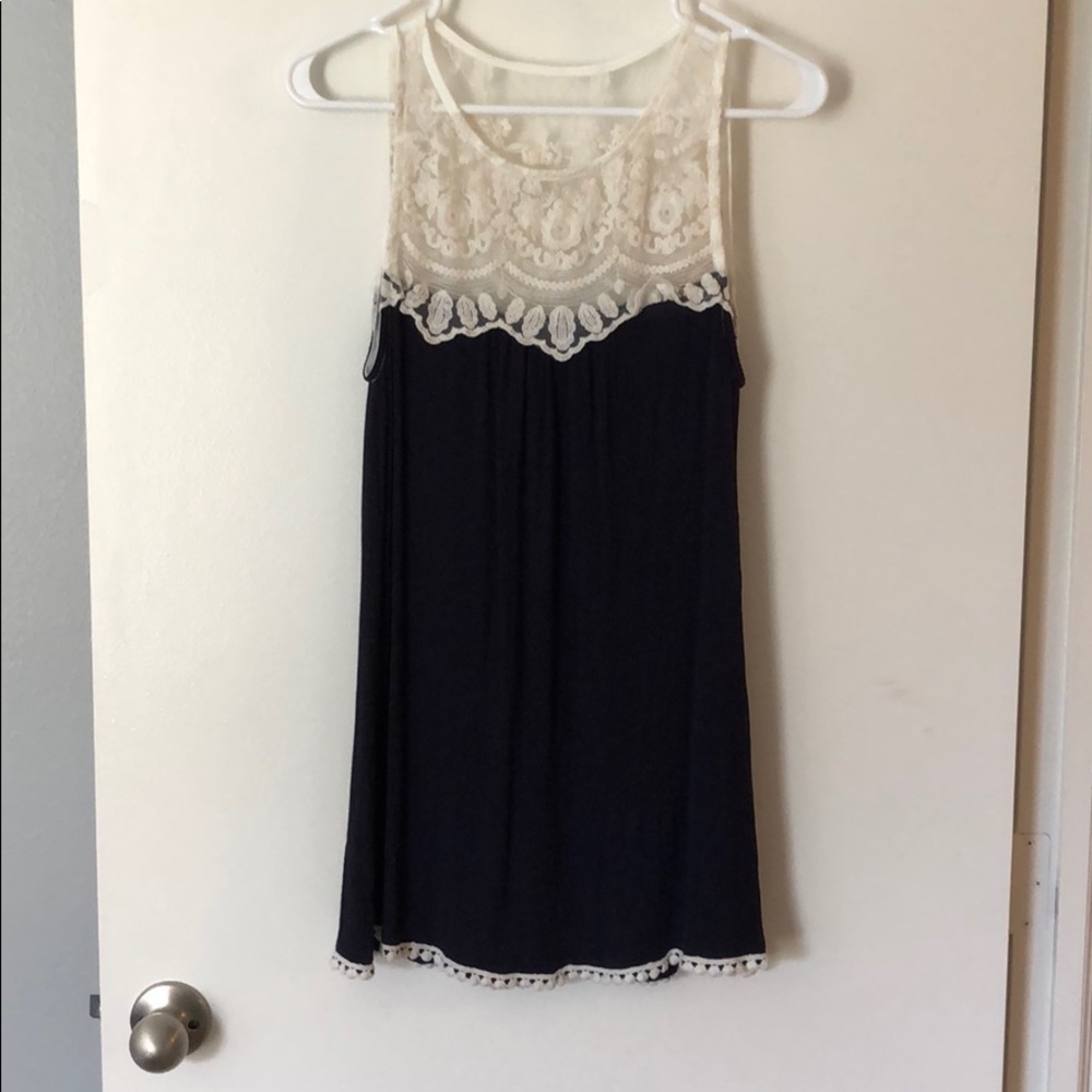 Navy, Lace Tunic/Top